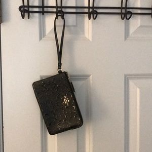 Black Coach wristlet, never used